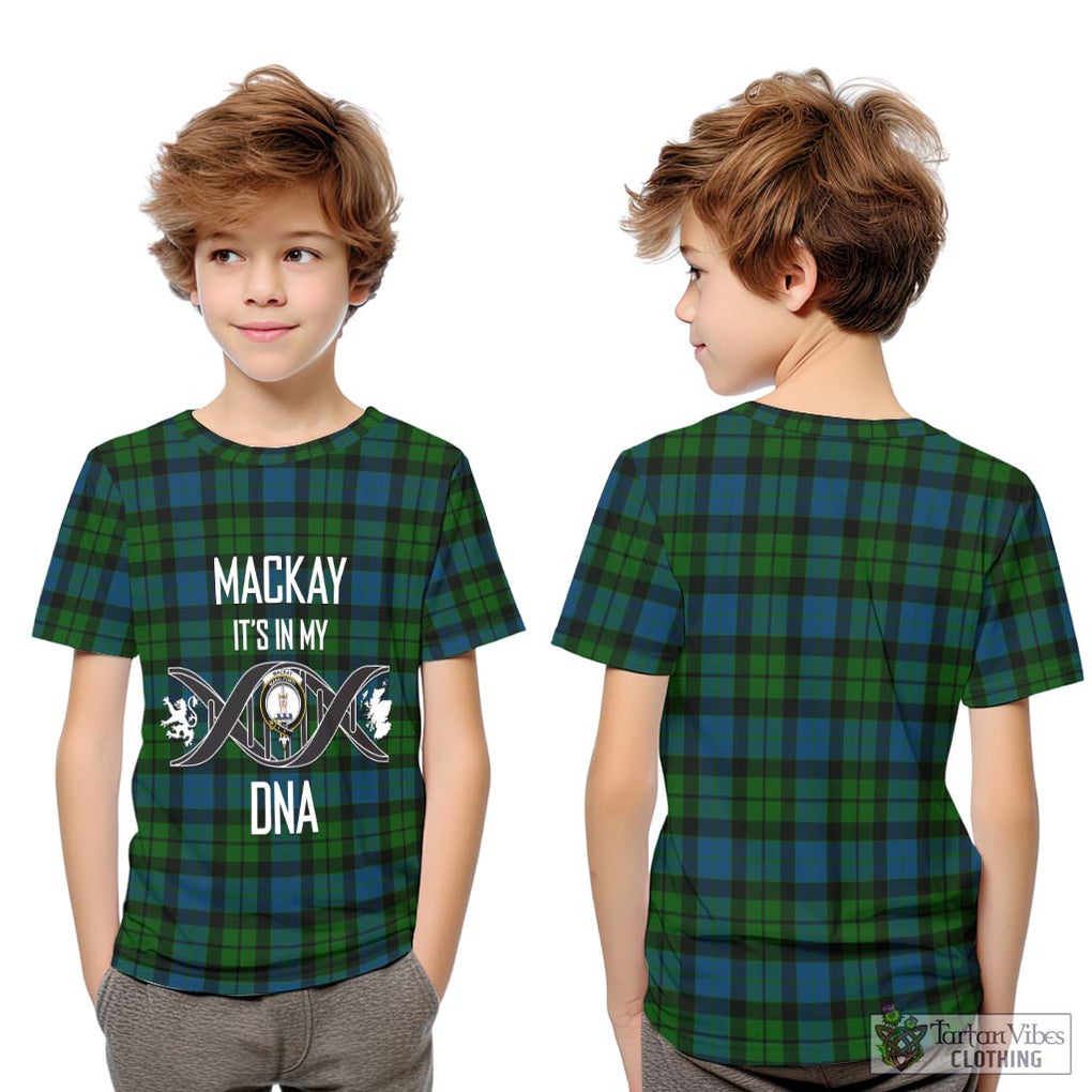 MacKay (McKay) Tartan Kid T-Shirt with Family Crest DNA In Me Style Youth XL Size14 - Tartanvibesclothing Shop