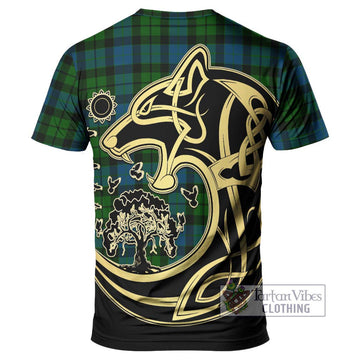 MacKay (McKay) Tartan T-Shirt with Family Crest Celtic Wolf Style