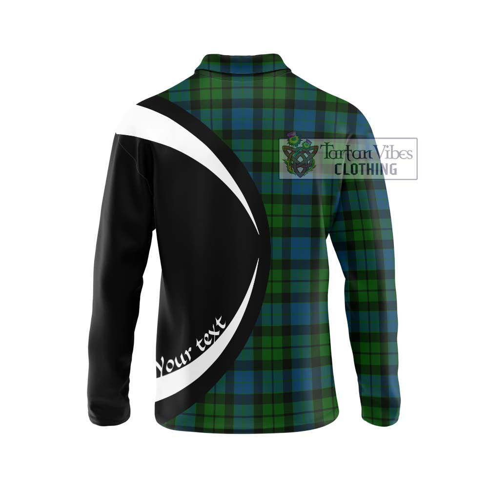 MacKay (McKay) Tartan Long Sleeve Polo Shirt with Family Crest Circle Style - Tartan Vibes Clothing