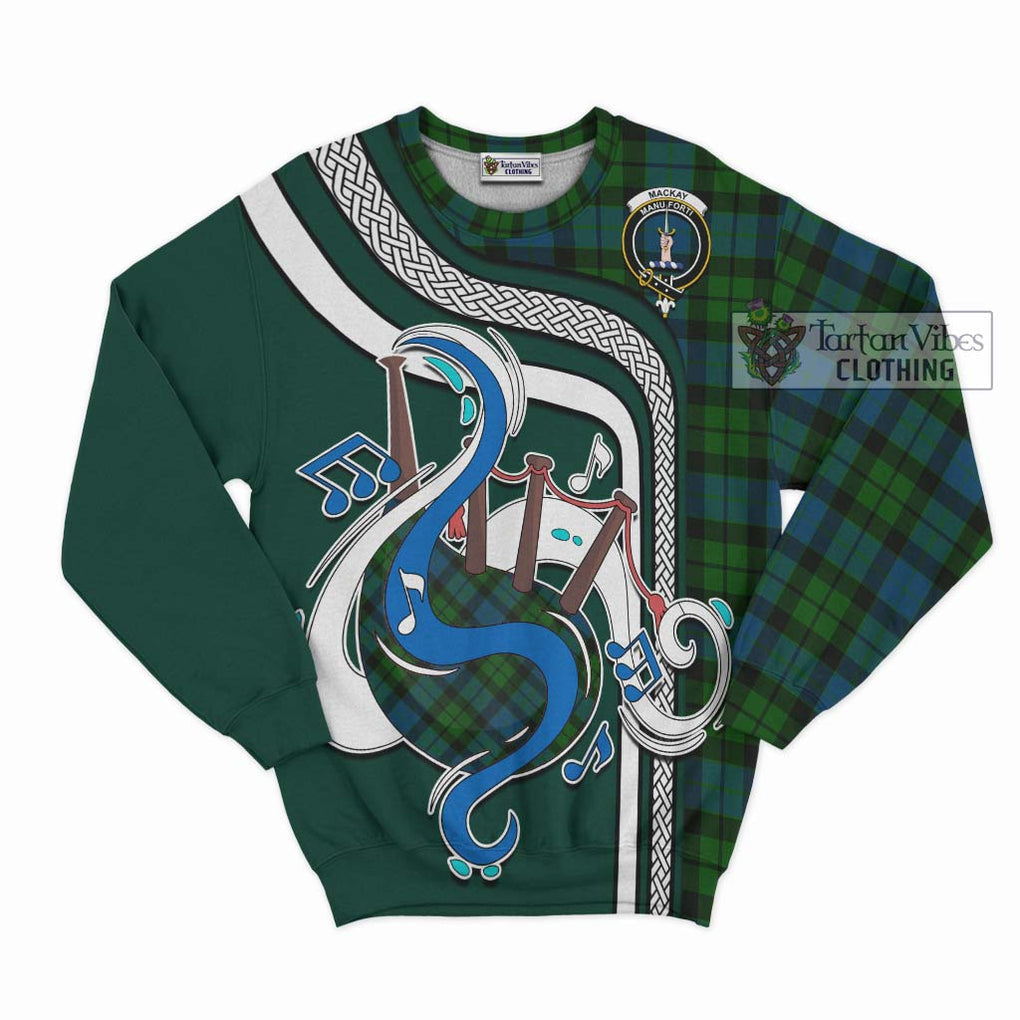 Tartan Vibes Clothing MacKay Modern Tartan Sweatshirt with Epic Bagpipe Style