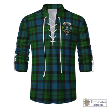 MacKay (McKay) Tartan Men's Scottish Traditional Jacobite Ghillie Kilt Shirt with Family Crest