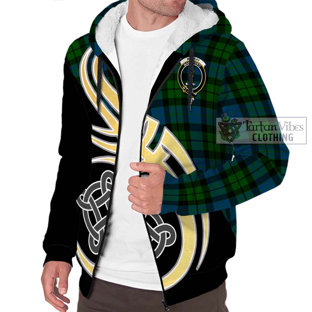 MacKay (McKay) Tartan Sherpa Hoodie with Family Crest and Celtic Symbol Style - Tartan Vibes Clothing