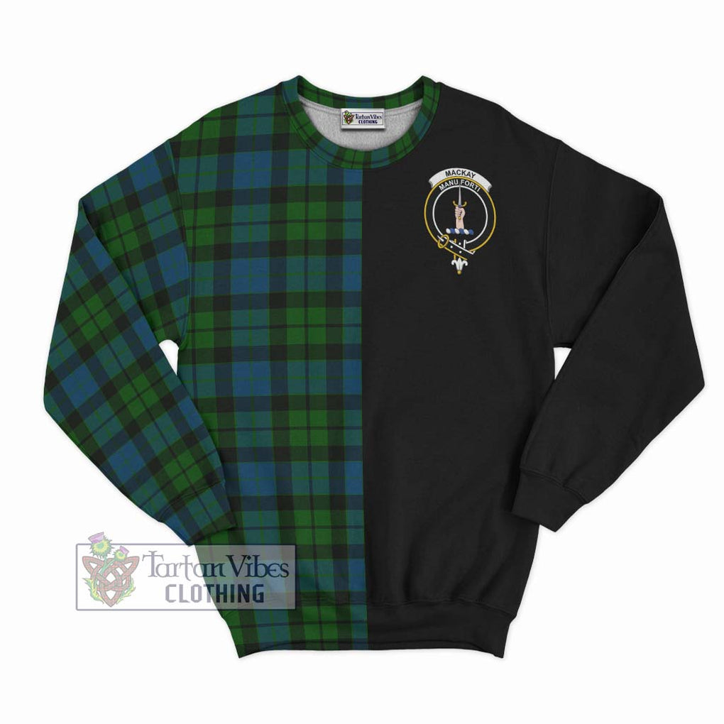 MacKay (McKay) Tartan Sweatshirt with Family Crest and Half Of Me Style - Tartanvibesclothing Shop