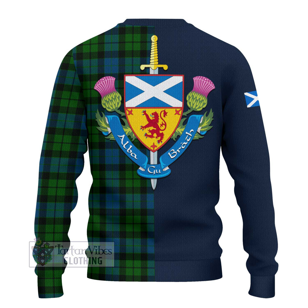 Tartan Vibes Clothing MacKay Modern Tartan Knitted Sweater with Scottish Lion Royal Arm Half Style