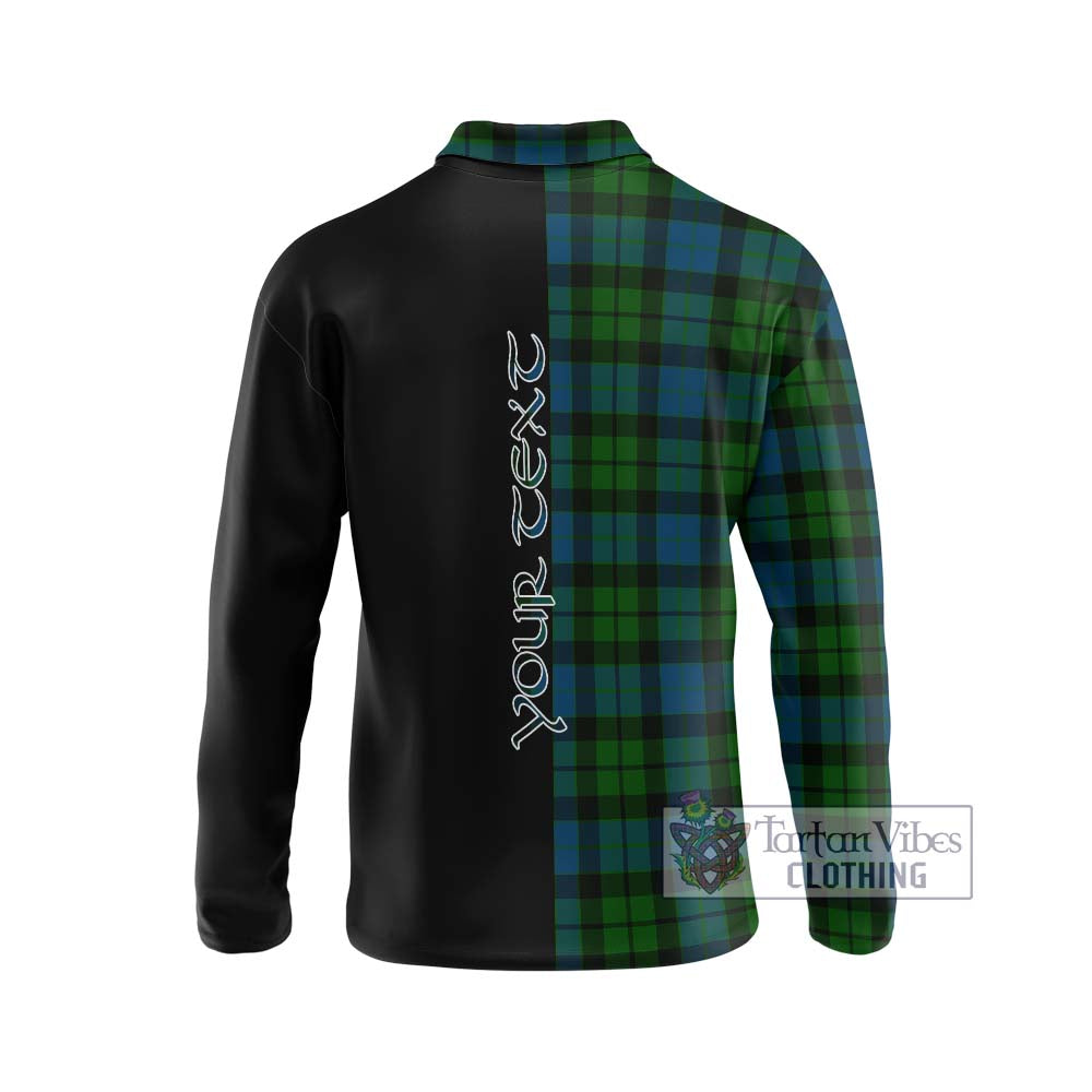 MacKay (McKay) Tartan Long Sleeve Polo Shirt with Family Crest and Half Of Me Style - Tartanvibesclothing Shop