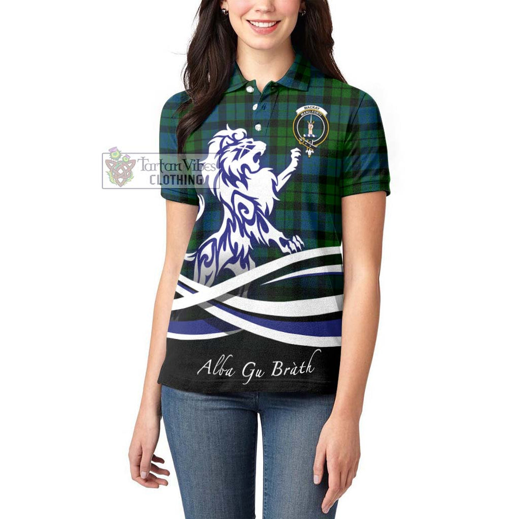 MacKay (McKay) Tartan Women's Polo Shirt with Alba Gu Brath Regal Lion Emblem - Tartanvibesclothing Shop