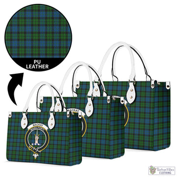 MacKay (McKay) Tartan Luxury Leather Handbags with Family Crest