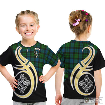 MacKay (McKay) Tartan Kid T-Shirt with Family Crest and Celtic Symbol Style