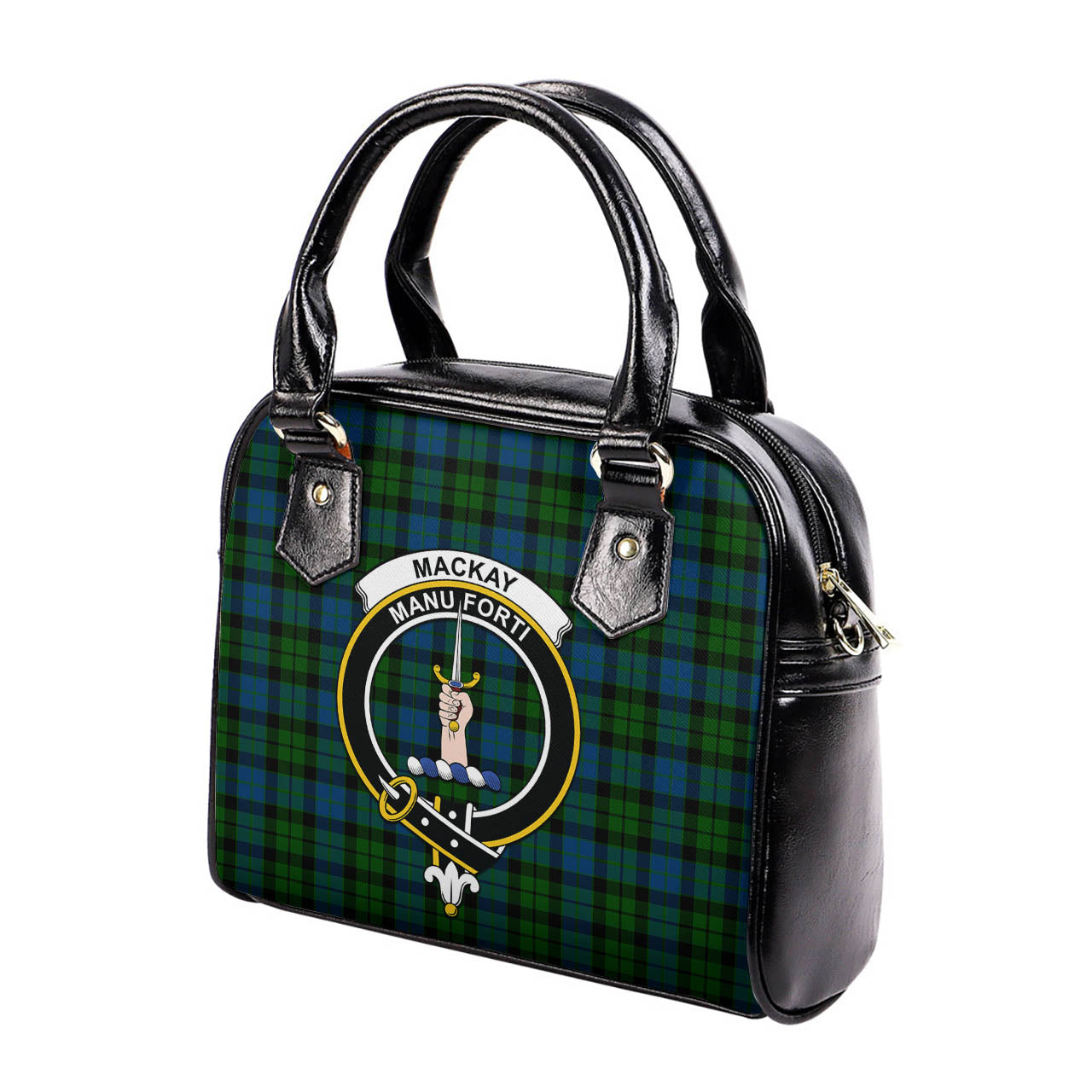 MacKay Modern Tartan Shoulder Handbags with Family Crest - Tartanvibesclothing