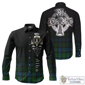 MacKay (McKay) Tartan Long Sleeve Button Up Featuring Alba Gu Brath Family Crest Celtic Inspired