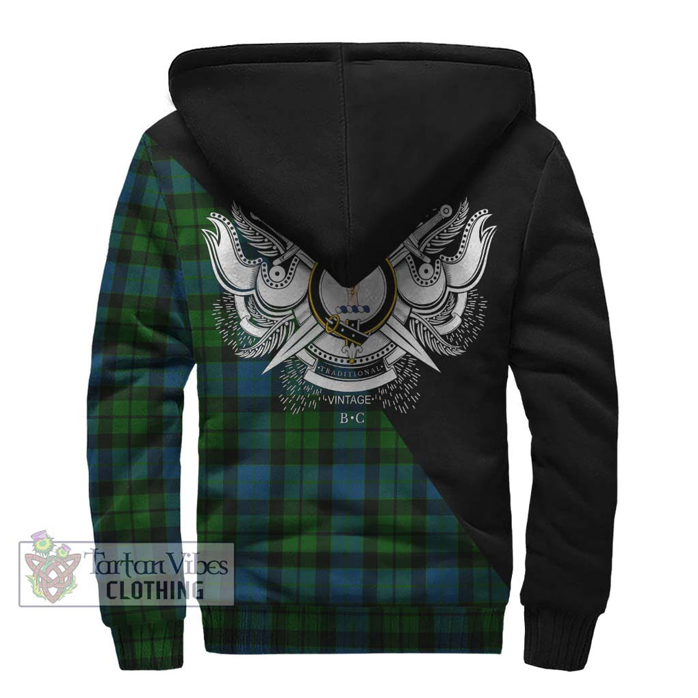 MacKay (McKay) Tartan Sherpa Hoodie with Family Crest and Military Logo Style - Tartanvibesclothing Shop