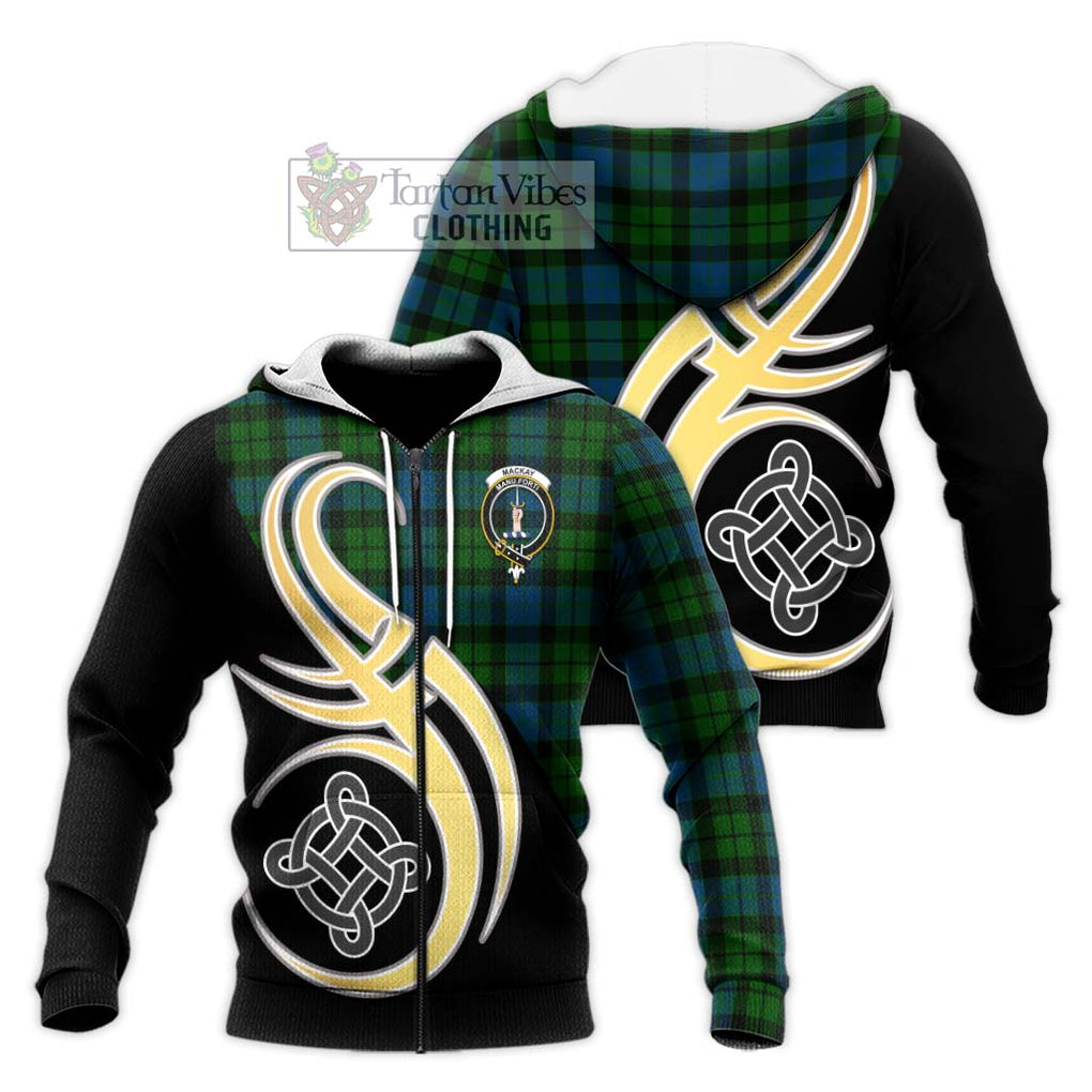 MacKay (McKay) Tartan Knitted Hoodie with Family Crest and Celtic Symbol Style Unisex Knitted Zip Hoodie - Tartan Vibes Clothing