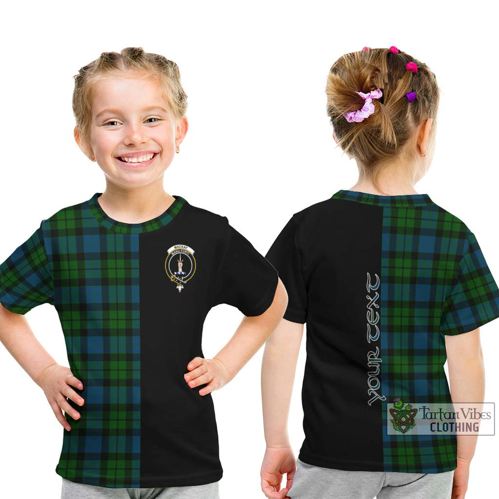 MacKay (McKay) Tartan Kid T-Shirt with Family Crest and Half Of Me Style - Tartanvibesclothing Shop