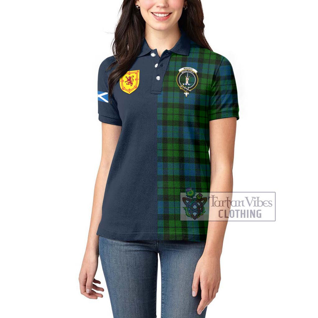 Tartan Vibes Clothing MacKay Modern Tartan Women's Polo Shirt with Scottish Lion Royal Arm Half Style