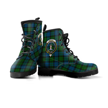 MacKay (McKay) Tartan Leather Boots with Family Crest