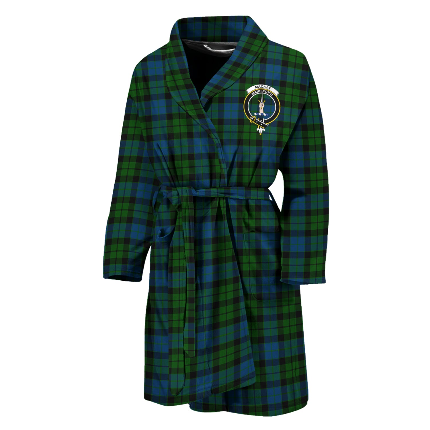 MacKay (McKay) Tartan Bathrobe with Family Crest Unisex M - Tartan Vibes Clothing