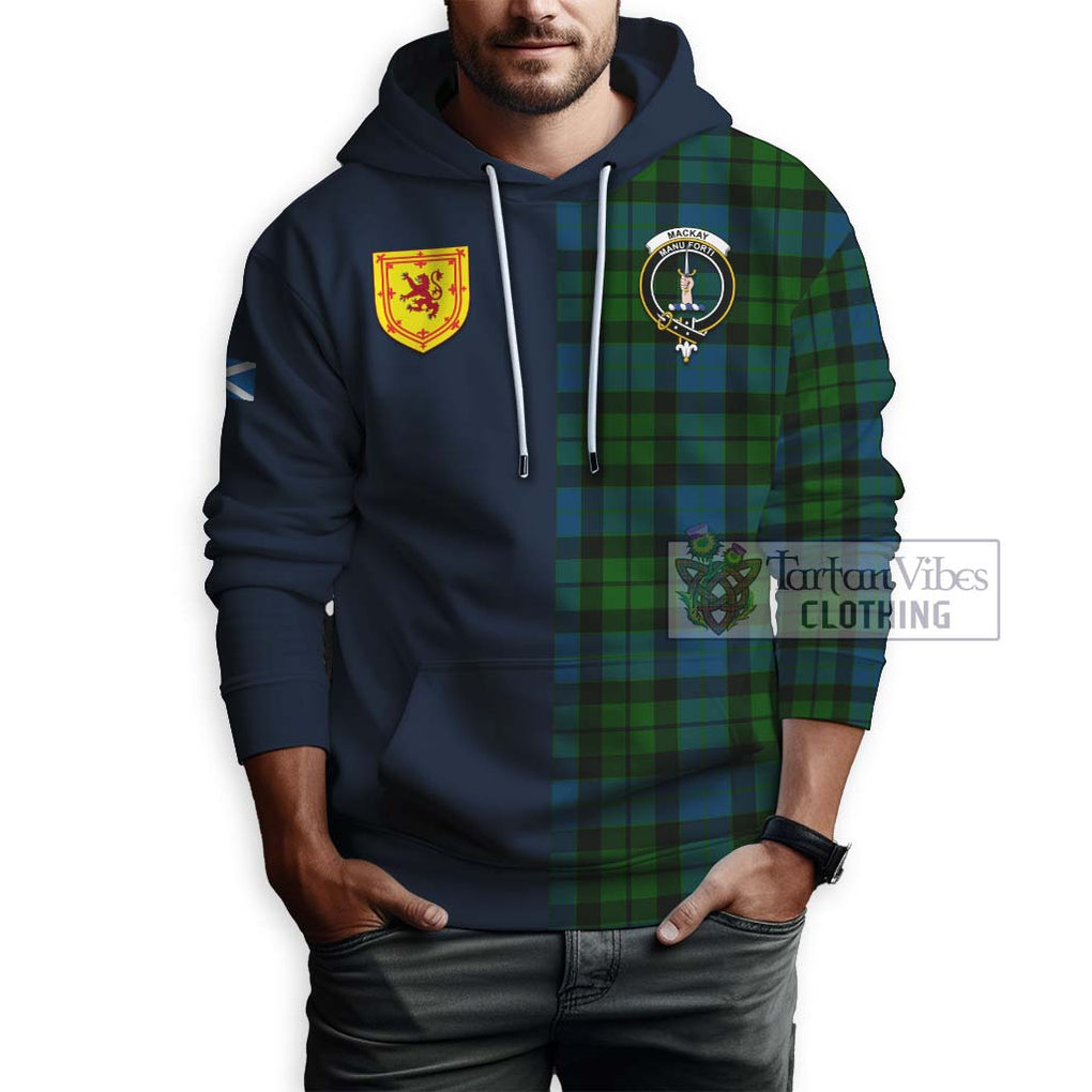 Tartan Vibes Clothing MacKay Modern Tartan Hoodie with Scottish Lion Royal Arm Half Style