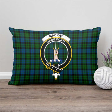 MacKay (McKay) Tartan Pillow Cover with Family Crest