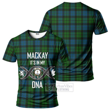 MacKay (McKay) Tartan T-Shirt with Family Crest DNA In Me Style