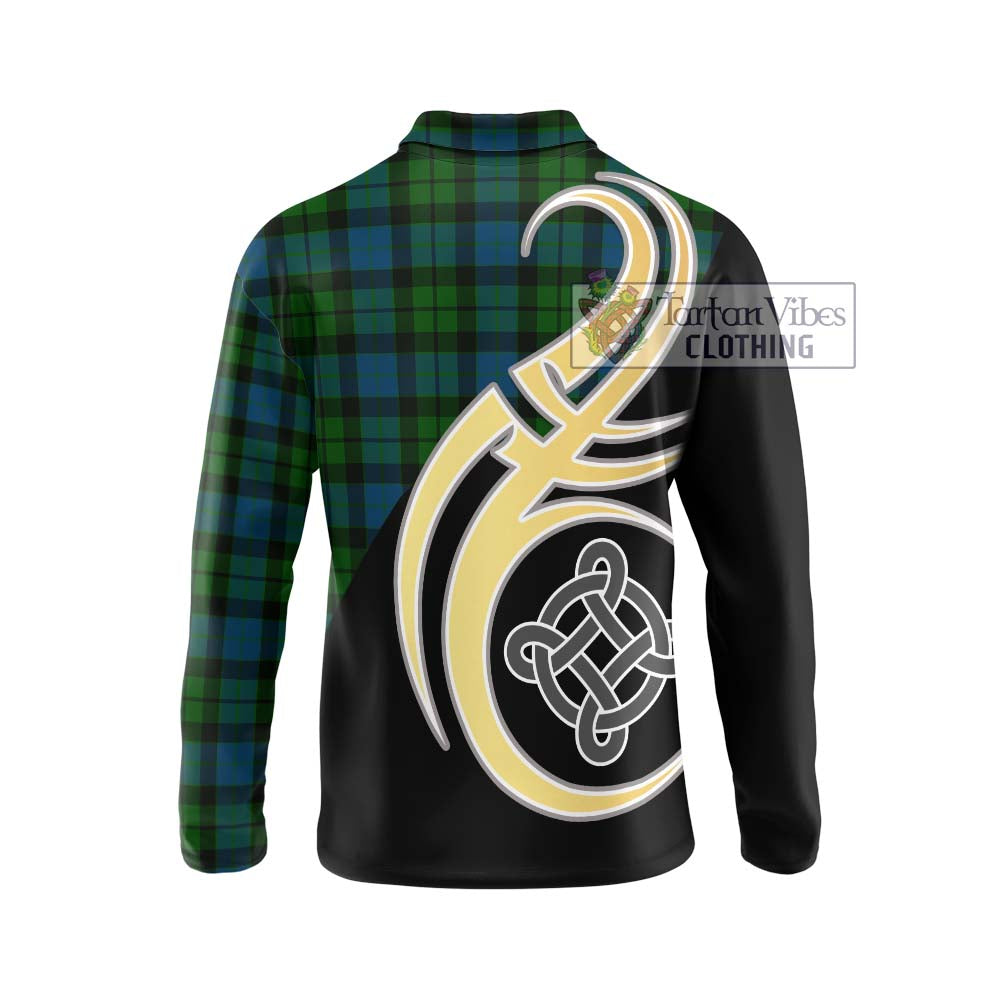 MacKay (McKay) Tartan Long Sleeve Polo Shirt with Family Crest and Celtic Symbol Style - Tartan Vibes Clothing