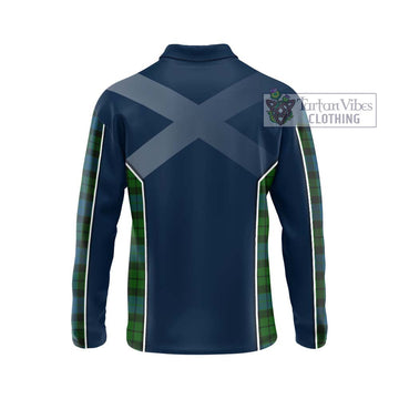 MacKay (McKay) Tartan Long Sleeve Polo Shirt with Family Crest and Lion Rampant Vibes Sport Style