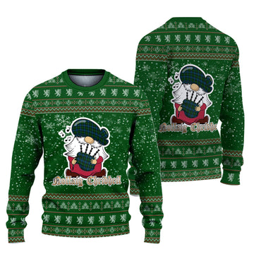 MacKay (McKay) Clan Christmas Family Ugly Sweater with Funny Gnome Playing Bagpipes