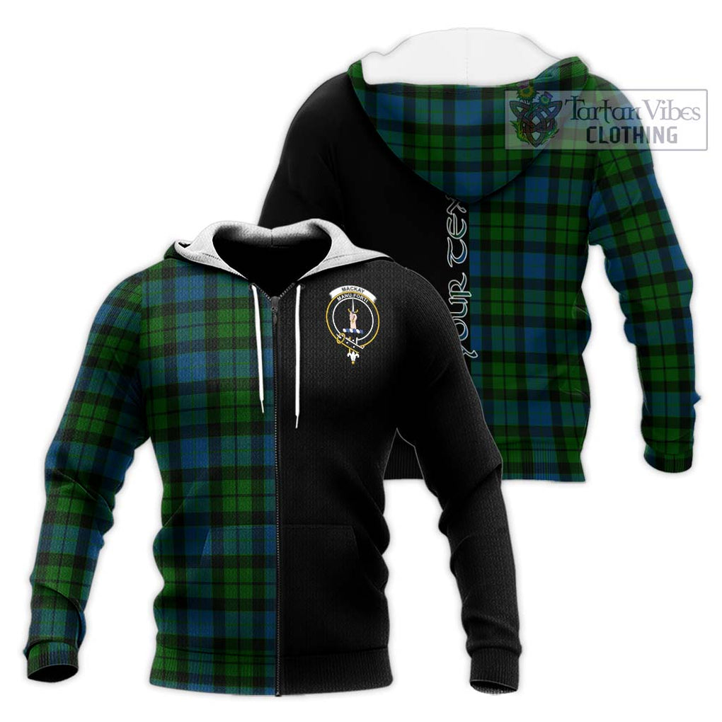 MacKay (McKay) Tartan Knitted Hoodie with Family Crest and Half Of Me Style Unisex Knitted Zip Hoodie - Tartanvibesclothing Shop