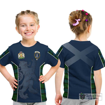 MacKay (McKay) Tartan Kid T-Shirt with Family Crest and Lion Rampant Vibes Sport Style