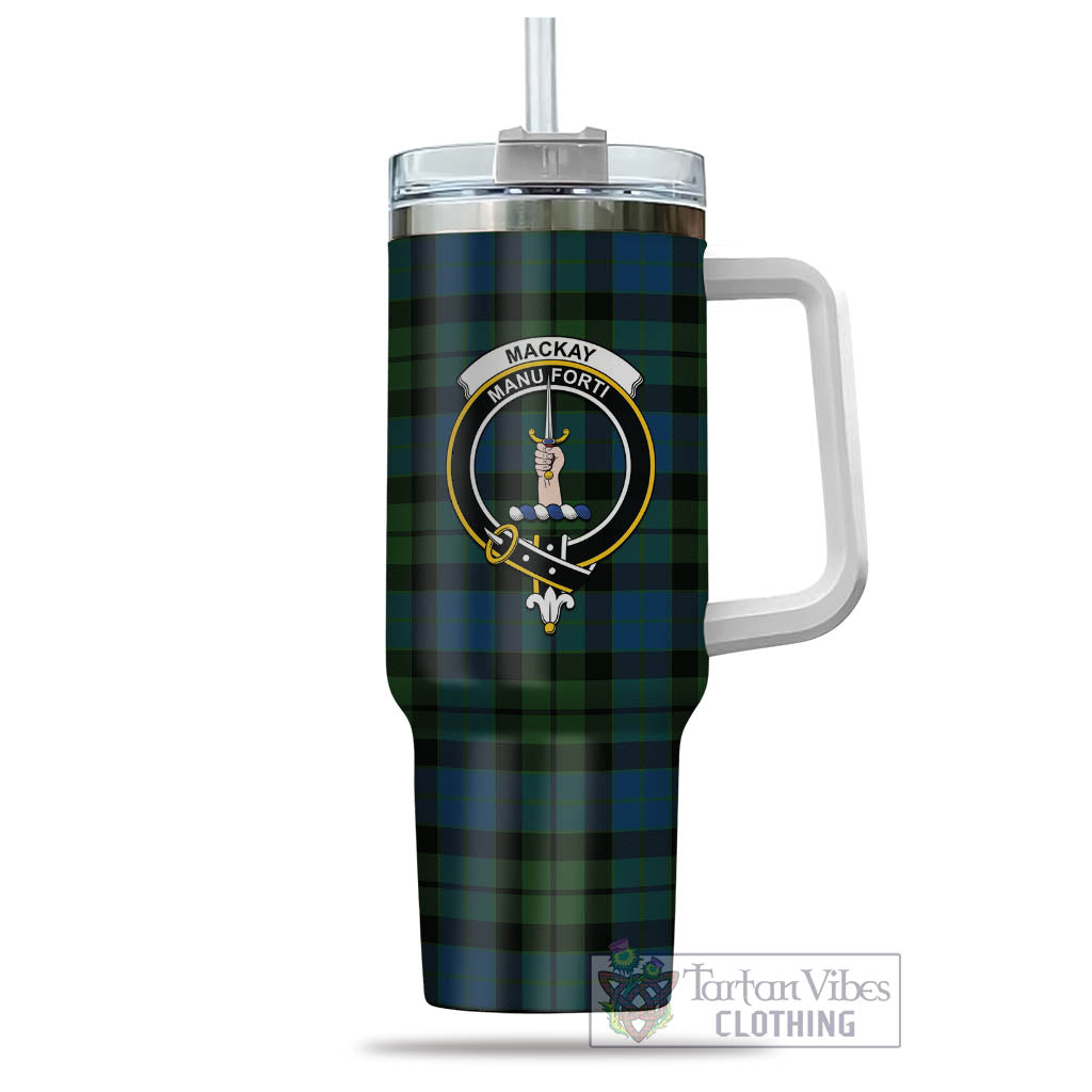 Tartan Vibes Clothing MacKay Modern Tartan and Family Crest Tumbler with Handle