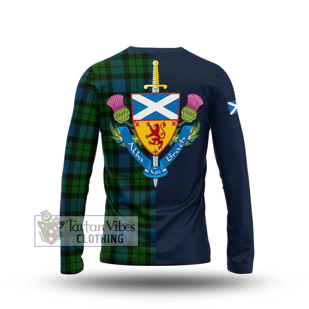 Tartan Vibes Clothing MacKay Modern Tartan Long Sleeve T-Shirt with Scottish Lion Royal Arm Half Style