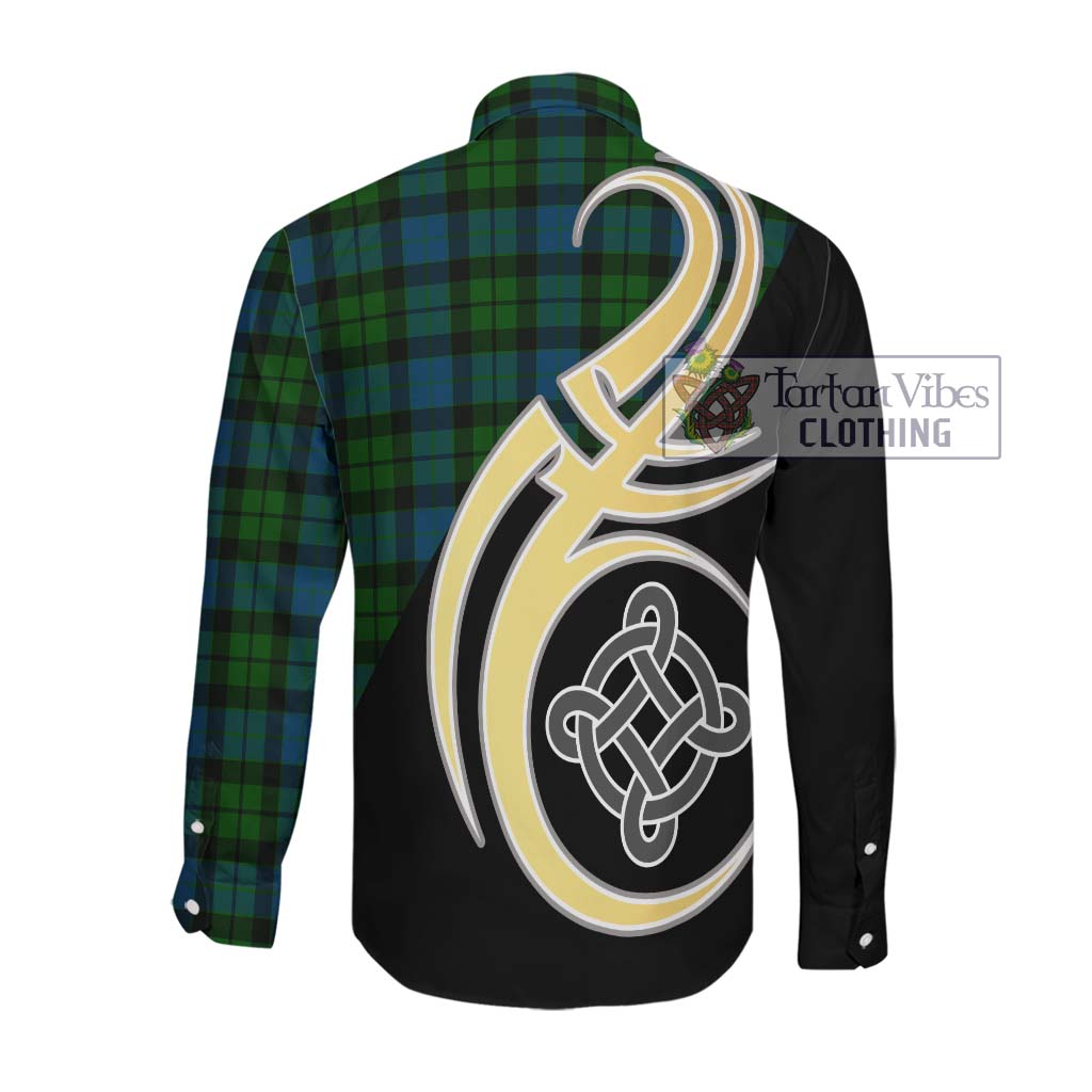 MacKay (McKay) Tartan Long Sleeve Button Shirt with Family Crest and Celtic Symbol Style Men's Shirt - Tartan Vibes Clothing