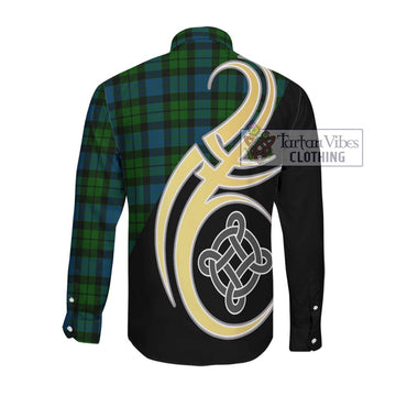 MacKay (McKay) Tartan Long Sleeve Button Shirt with Family Crest and Celtic Symbol Style