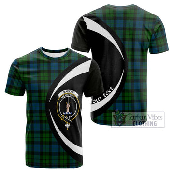 MacKay (McKay) Tartan Cotton T-shirt with Family Crest Circle Style