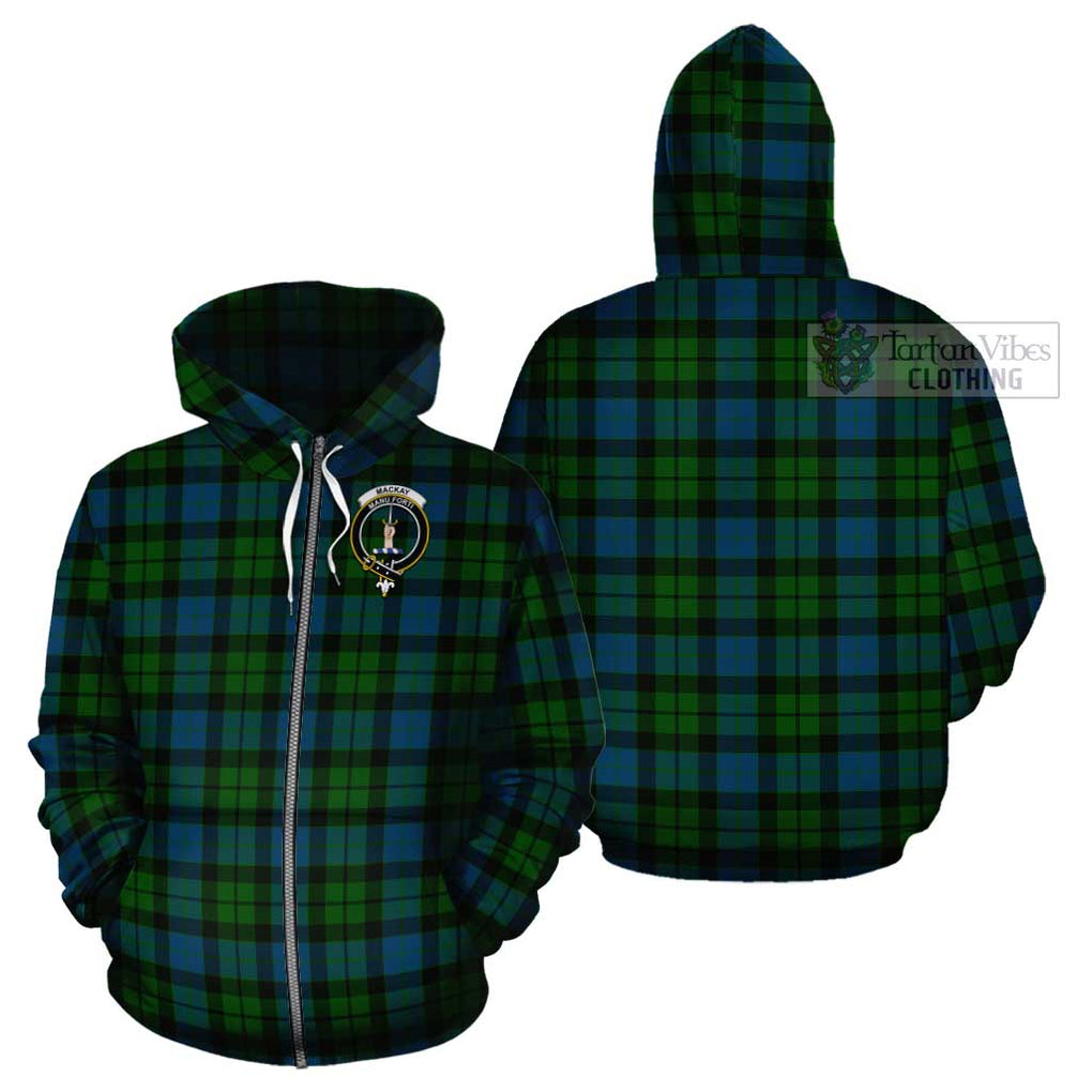 MacKay (McKay) Tartan Cotton Hoodie with Family Crest Zip Hoodie - Tartan Vibes Clothing