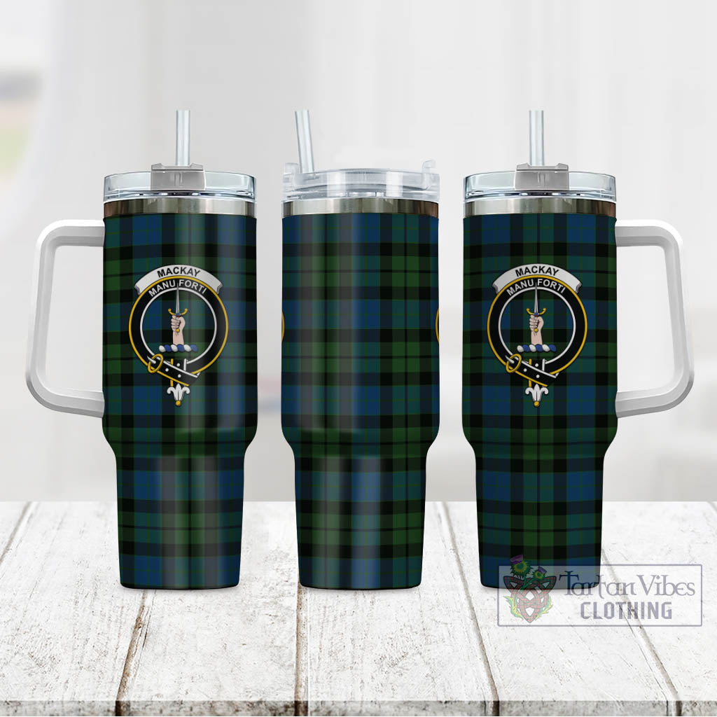 Tartan Vibes Clothing MacKay Modern Tartan and Family Crest Tumbler with Handle