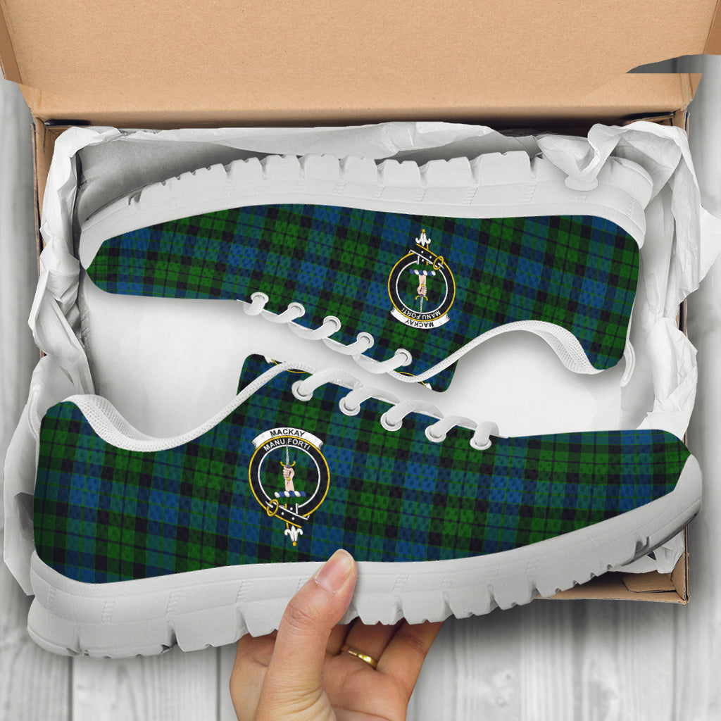 MacKay (McKay) Tartan Sneakers with Family Crest - Tartan Vibes Clothing