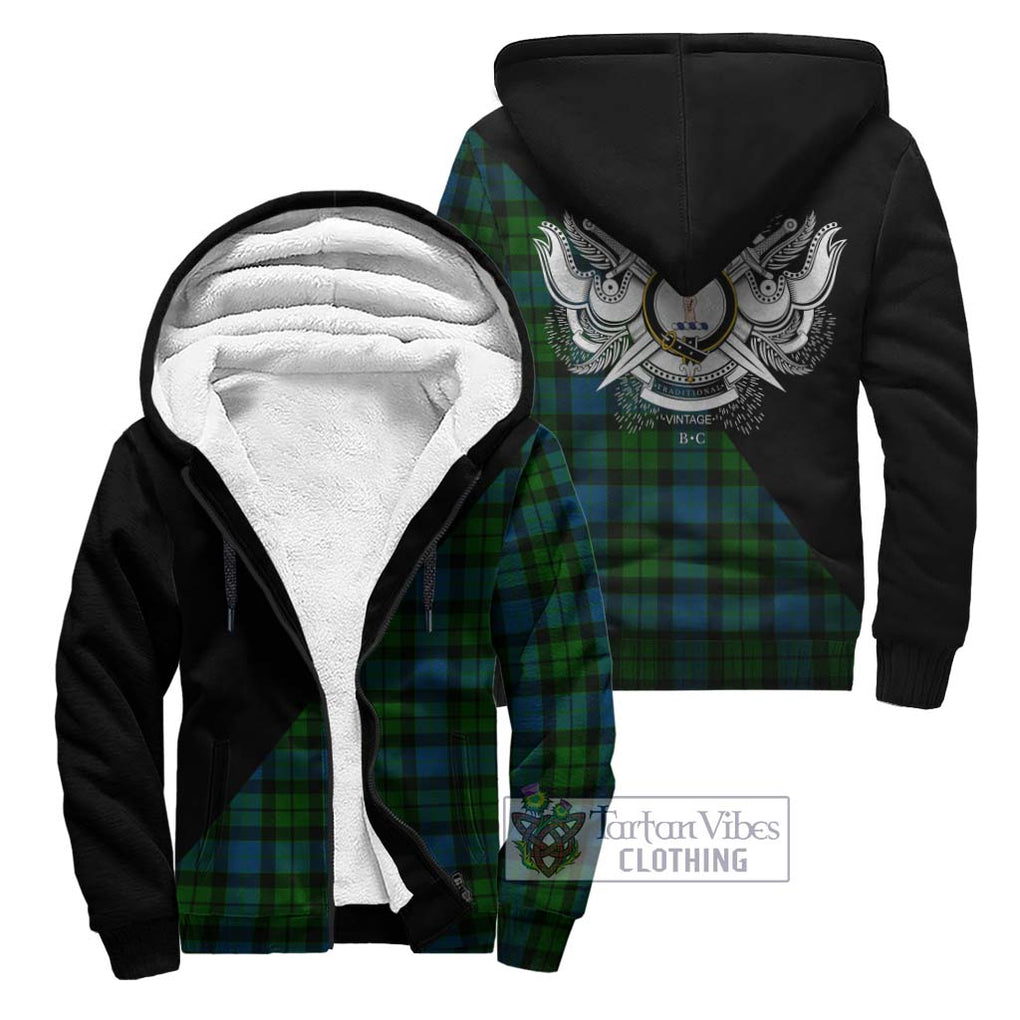 MacKay (McKay) Tartan Sherpa Hoodie with Family Crest and Military Logo Style Unisex - Tartanvibesclothing Shop