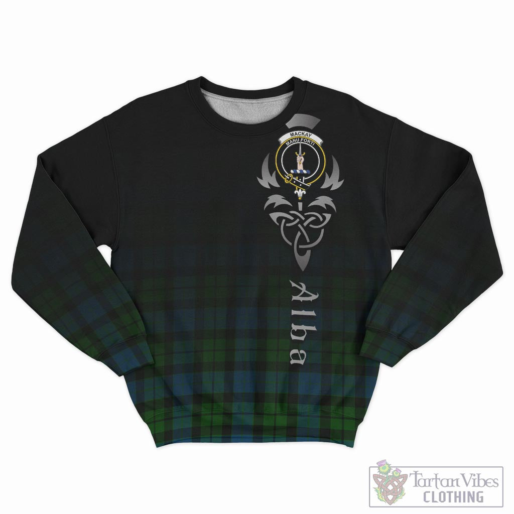 Tartan Vibes Clothing MacKay Modern Tartan Sweatshirt Featuring Alba Gu Brath Family Crest Celtic Inspired