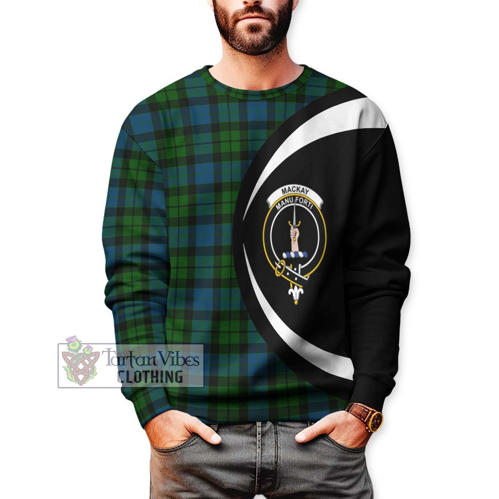 MacKay (McKay) Tartan Sweatshirt with Family Crest Circle Style - Tartan Vibes Clothing