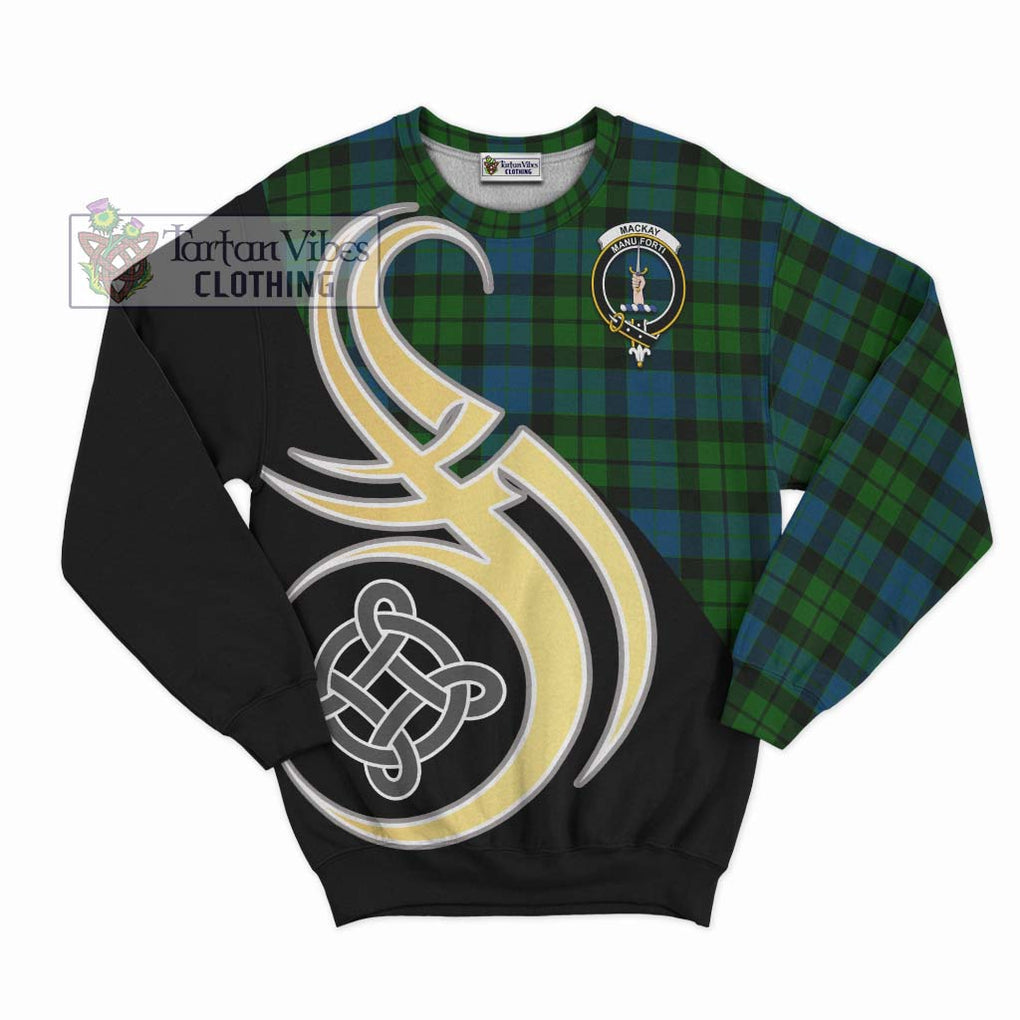 MacKay (McKay) Tartan Sweatshirt with Family Crest and Celtic Symbol Style - Tartan Vibes Clothing