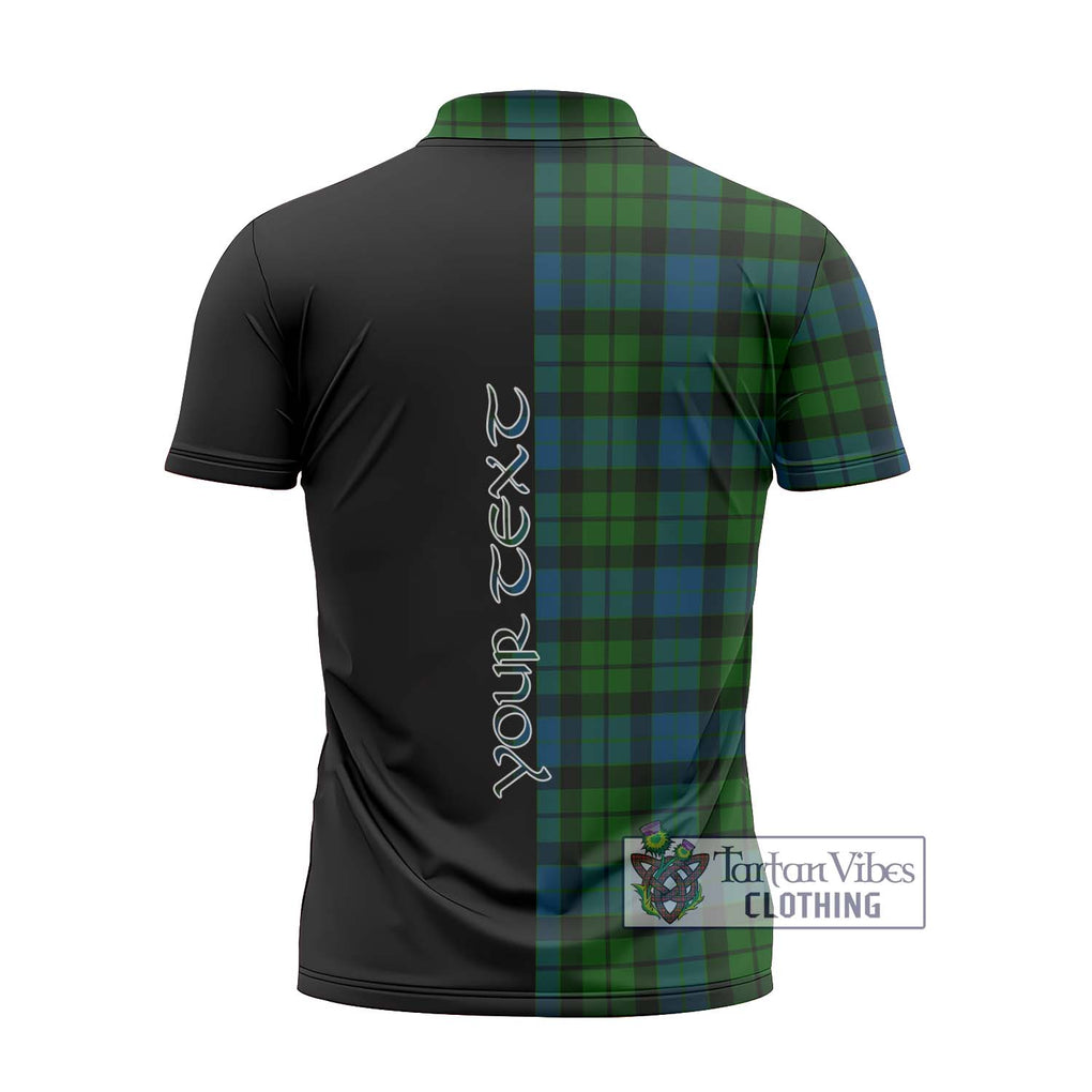 MacKay (McKay) Tartan Zipper Polo Shirt with Family Crest and Half Of Me Style - Tartanvibesclothing Shop