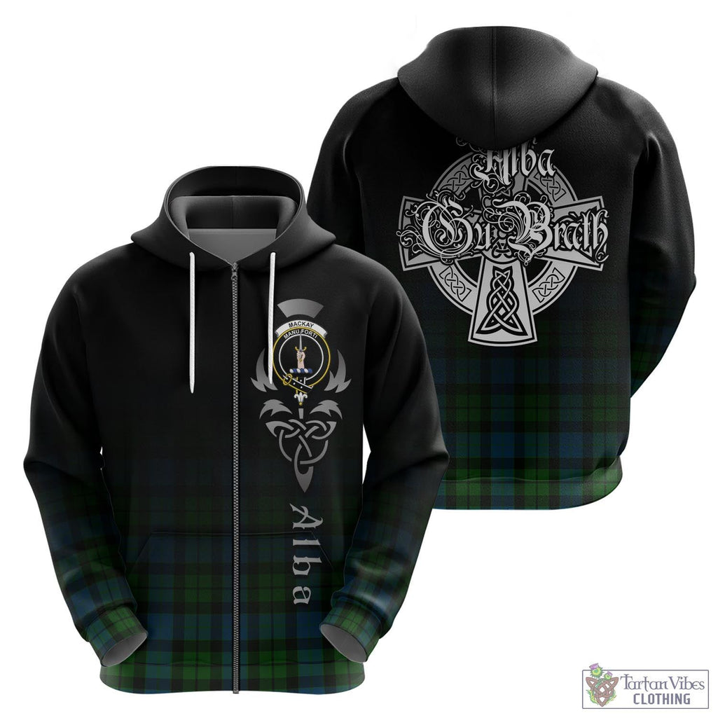 Tartan Vibes Clothing MacKay Modern Tartan Hoodie Featuring Alba Gu Brath Family Crest Celtic Inspired