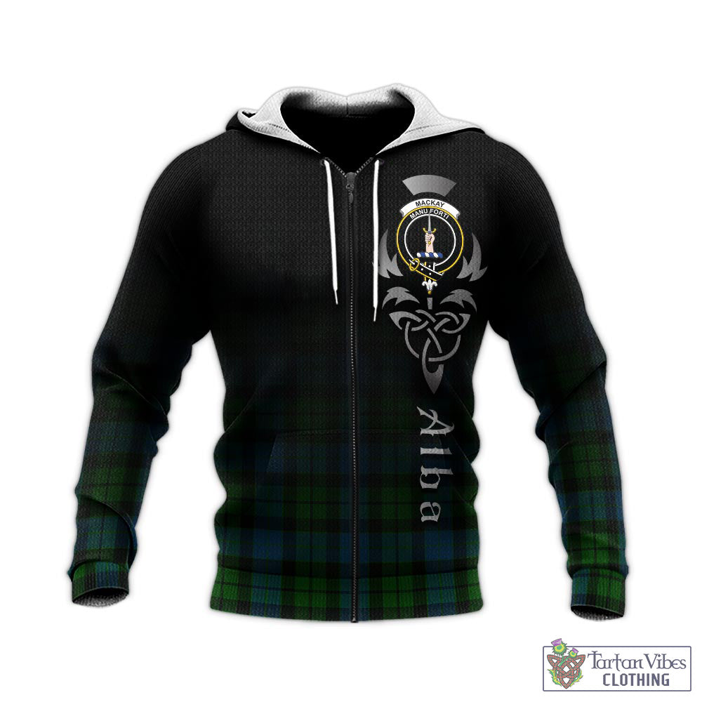 Tartan Vibes Clothing MacKay Modern Tartan Knitted Hoodie Featuring Alba Gu Brath Family Crest Celtic Inspired