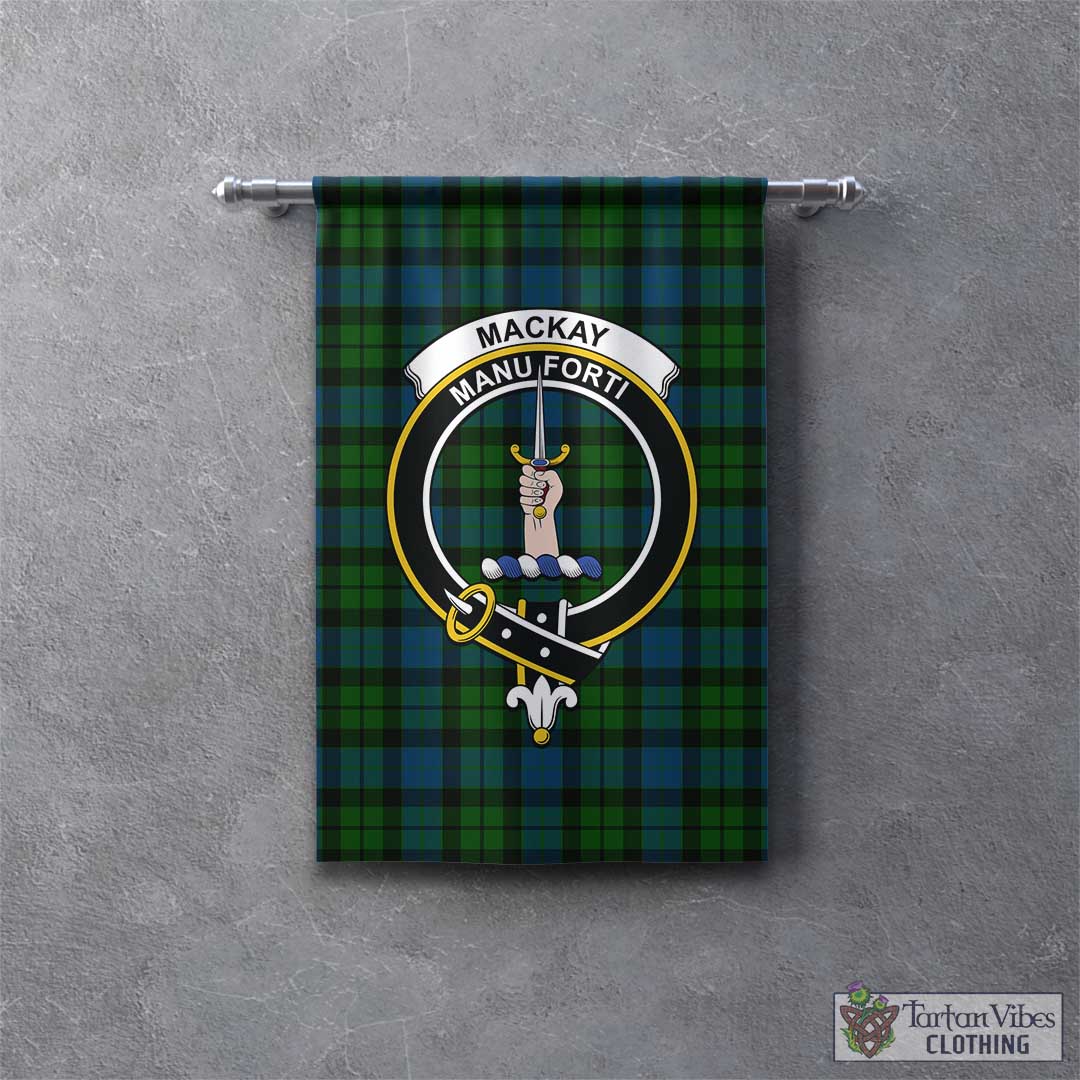 Tartan Vibes Clothing MacKay Modern Tartan Gonfalon, Tartan Banner with Family Crest