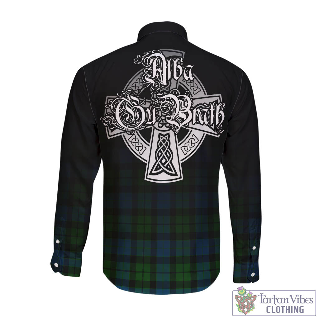 Tartan Vibes Clothing MacKay Modern Tartan Long Sleeve Button Up Featuring Alba Gu Brath Family Crest Celtic Inspired