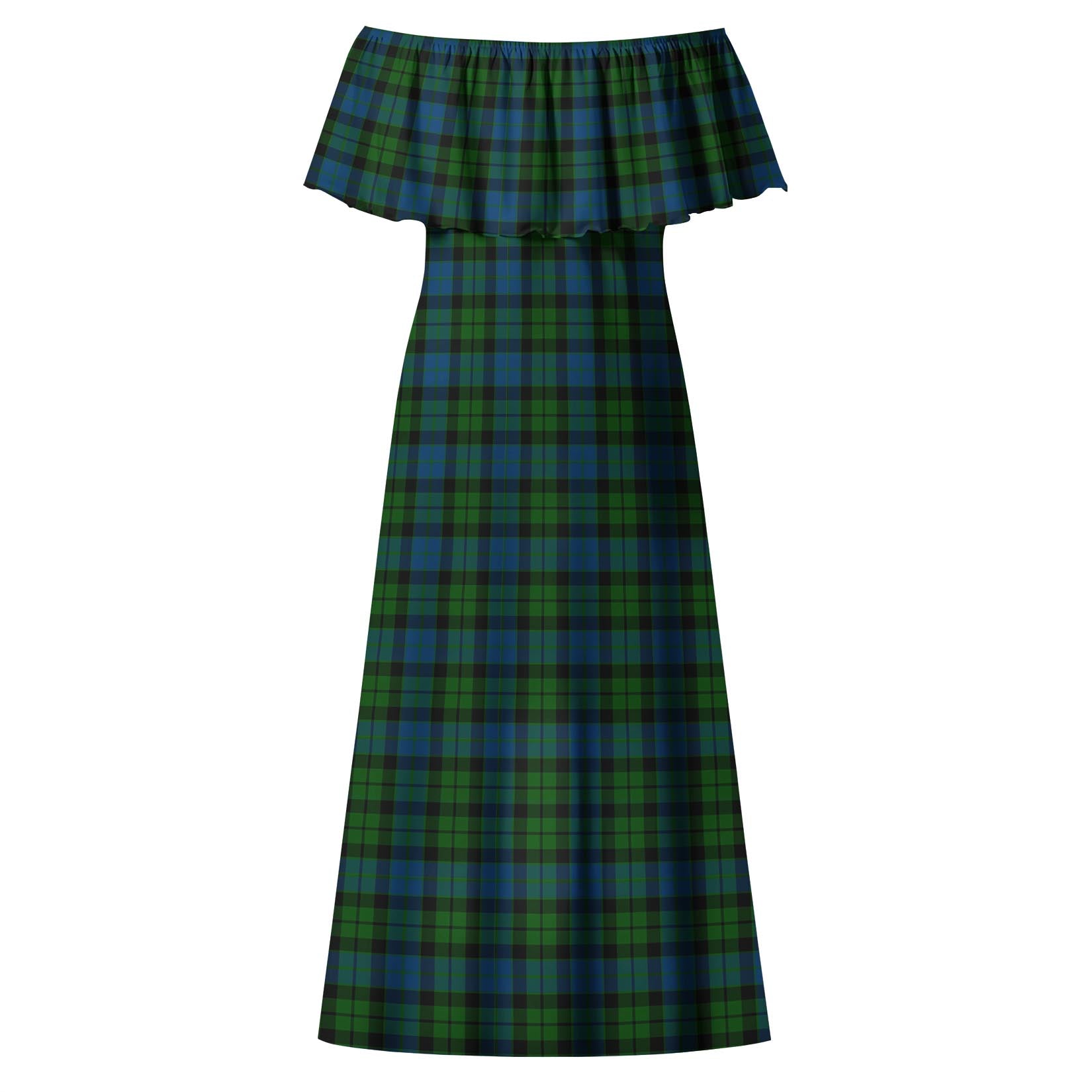 MacKay Modern Tartan Off Shoulder Long Dress - Tartanvibesclothing