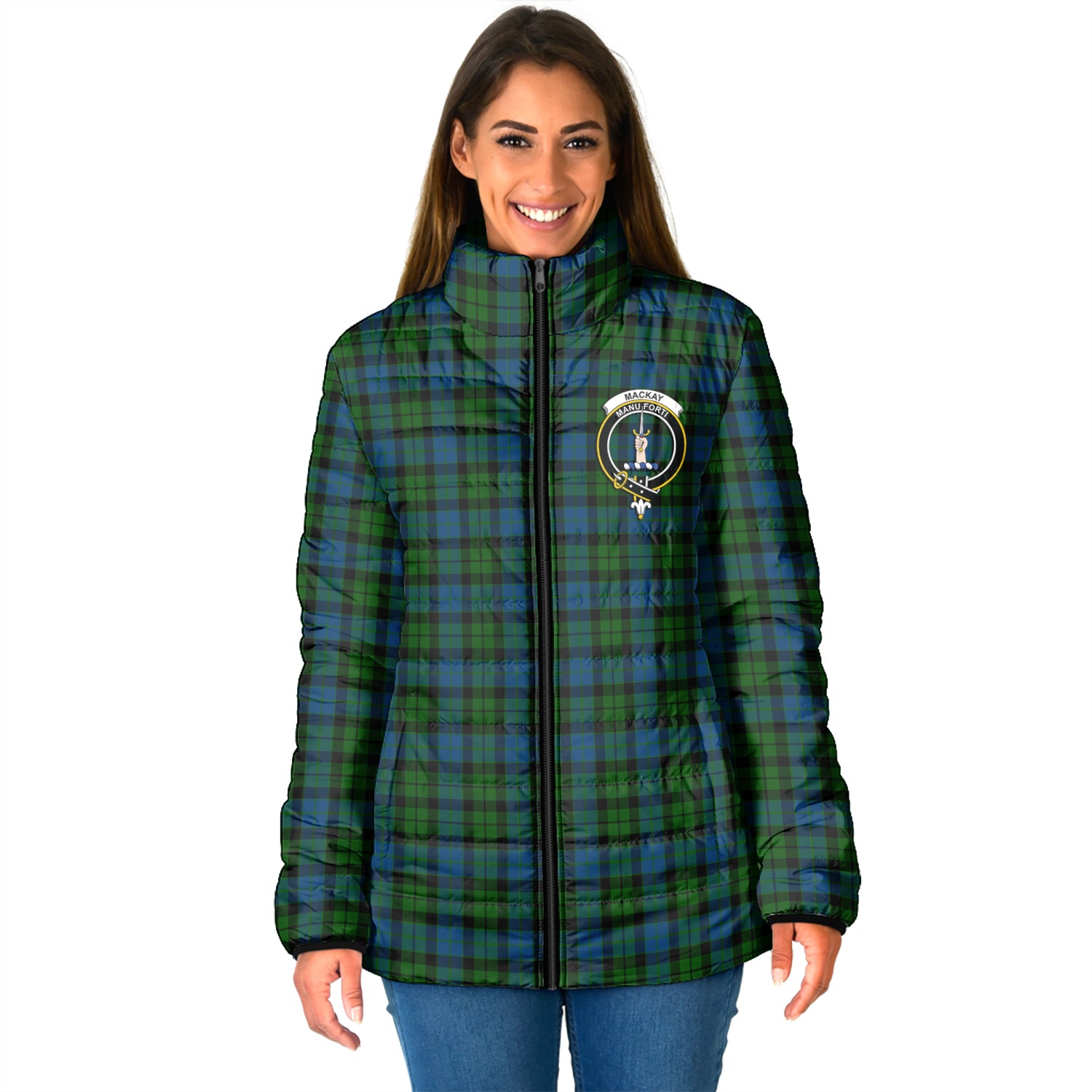 MacKay (McKay) Tartan Padded Jacket with Family Crest - Tartan Vibes Clothing