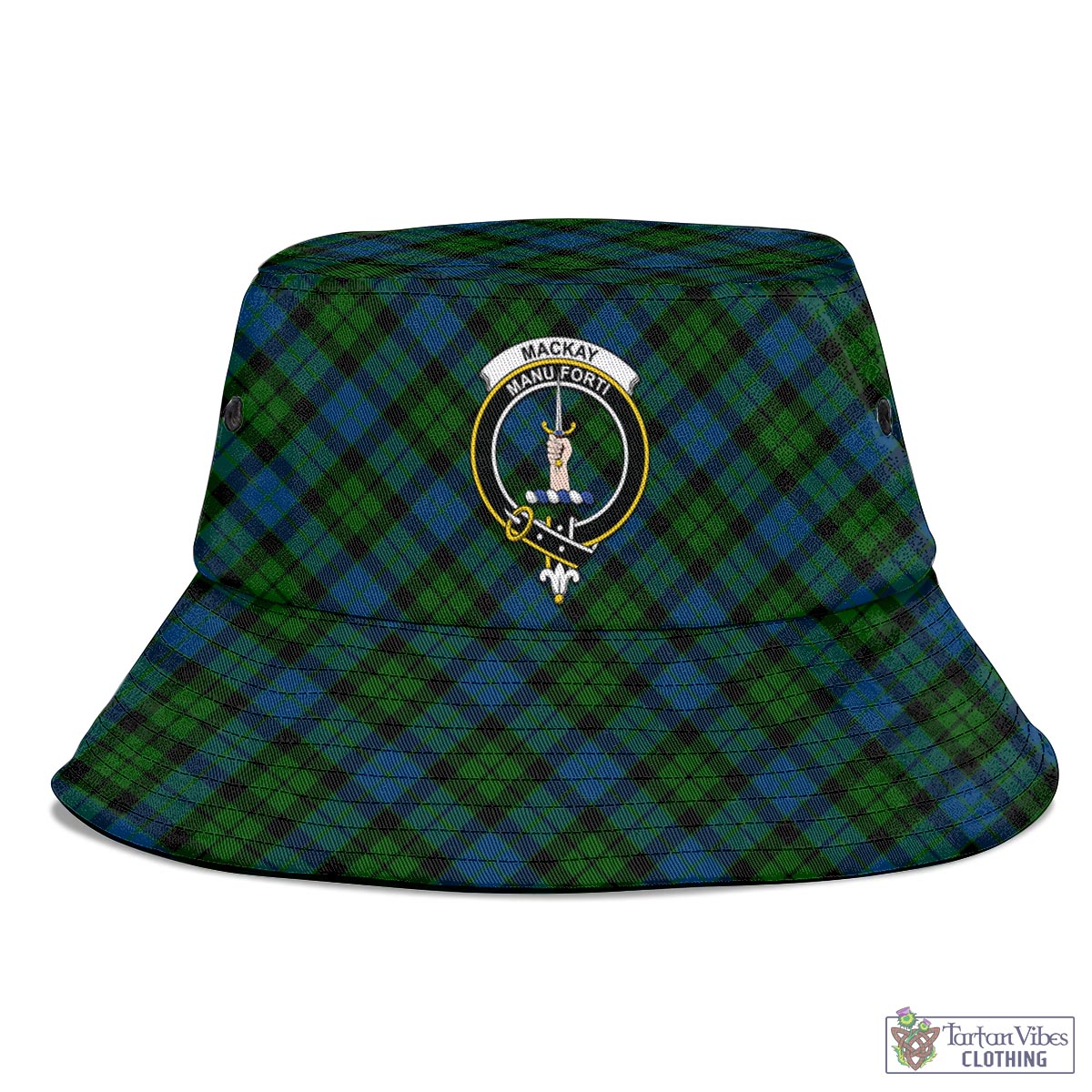 Tartan Vibes Clothing MacKay Modern Tartan Bucket Hat with Family Crest