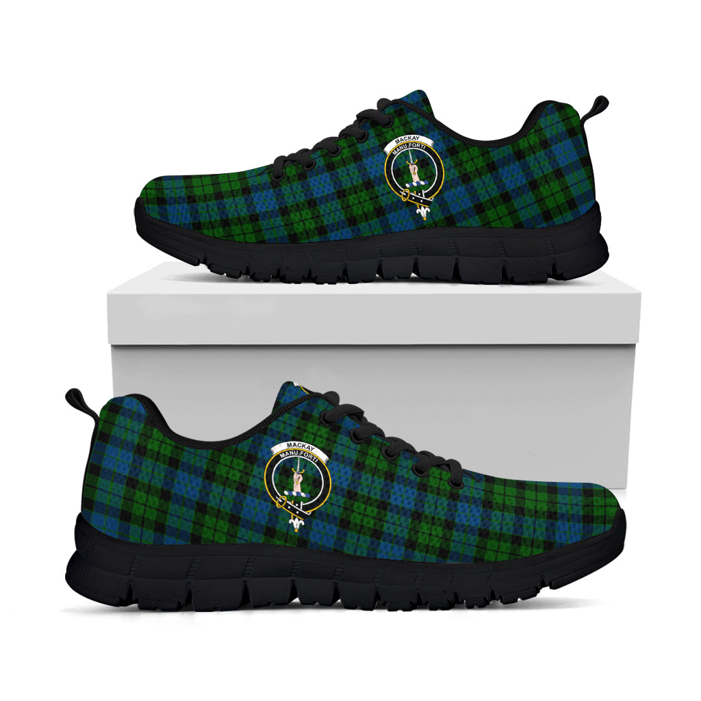 MacKay (McKay) Tartan Sneakers with Family Crest - Tartan Vibes Clothing