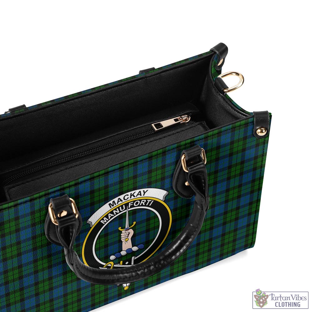 Tartan Vibes Clothing MacKay Modern Tartan Luxury Leather Handbags with Family Crest